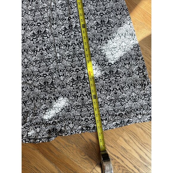 Cynthia Rowley Maxi Skirt Womens M Black White Long Ankle Pull On Casual Stretch - Picture 14 of 14